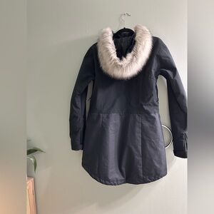 Columbia black fur hood omni tech winter insulated jacket warm